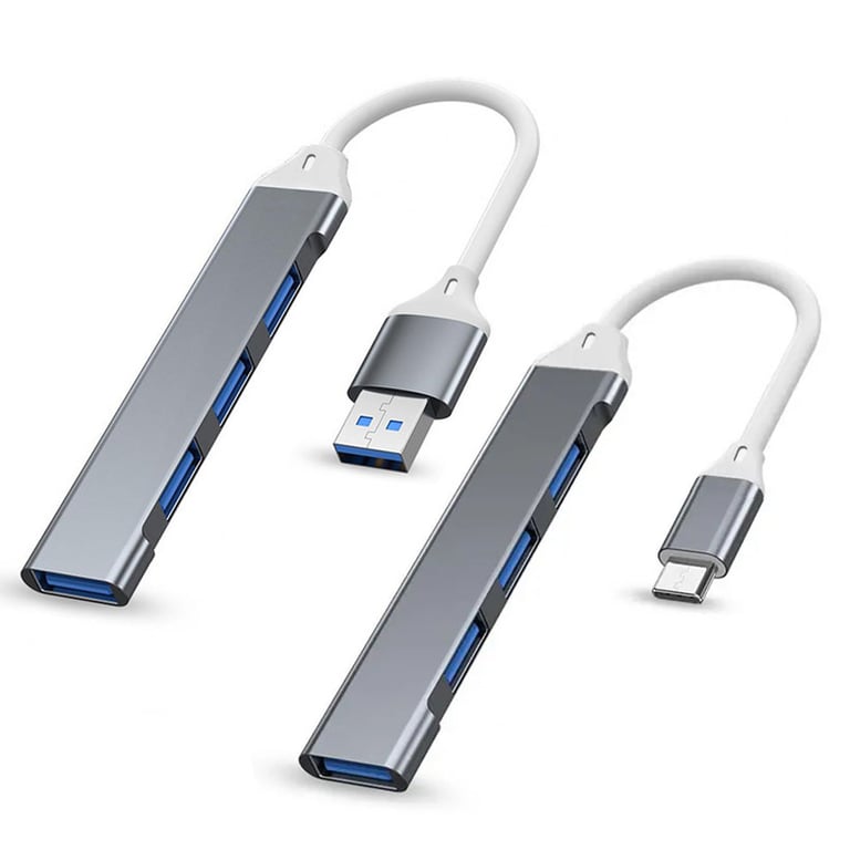 High-Speed 4Port USB 3.0 Hub with Multiport Functionality for PC and Laptop, 5Gbps Data Transfer Speed, Compact and Portable Design, Type-C Compatibility, Durable Construction - Connect External Devices Easily and Effortlessly