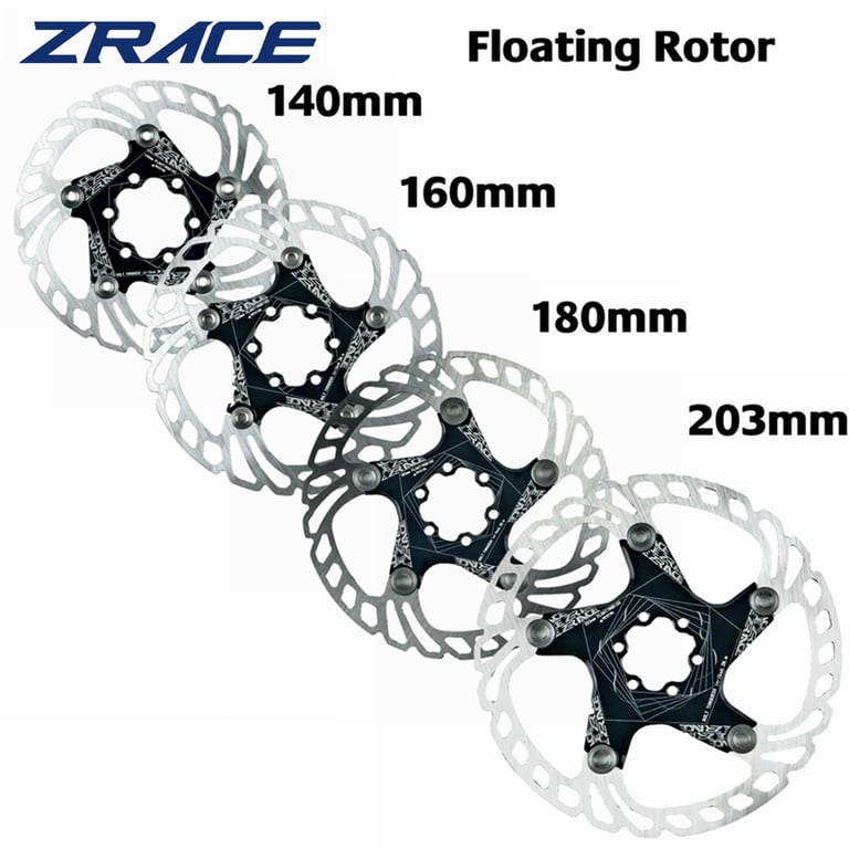 ZRACE Mountain Bike Brake Rotor - Strong Heat Dissipation, Floating Design, Multiple Size Options (160mm, 180mm, 203mm), Durable Construction, Improved Braking Performance, Easy Installation - Upgrade Your MTB's Performance Today