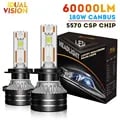 K5C H7 LED Headlights 60000 Lumens 8000K Canbus Compatible 5570 CSP Chips Multiple Fitment Options Enhanced Visibility for Night Driving