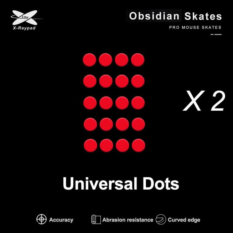 X-raypad Obsidian Control DIY Universal Dots Mouse Skates - Enhanced Glide, Customizable Design, Durable Material, Improved Control and Accuracy, Easy Application - Smooth PTFE Surface for Cloth and Glass, Reduce Friction and Enhance Cursor Movement, Compatible with Gaming and Office Mice