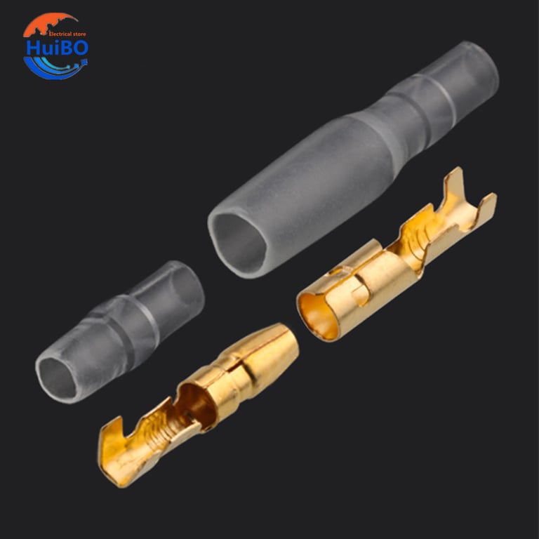 25/50/100 Sets of 4.0 Bullet Crimp Terminal Car Electrical Wire Connectors - Durable & Easy Installation - Secure Connection for Automotive, Marine, Industrial Use - Convenient Storage Case Included