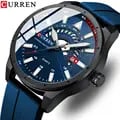 CURREN Fashion Men Watch with Stylish Design, Waterproof Functionality, Automatic Date Display, Military-Inspired Design, and Top Brand Quality - Silicone Strap, Rugged Appeal, Luminous Hands, High-Quality Timepiece for Everyday Wear, Swimming, Showering - Affordable Luxury Watch