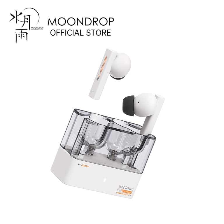 MOONDROP Space Travel TWS Earphone Bluetooth 5.3 with Immersive Sound Quality, Advanced Noise Canceling, Comfortable Fit, Long Battery Life, and Easy Touch Controls - True Wireless Stereo Earbuds for Music and Calls