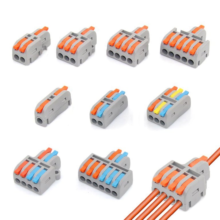 Mini Fast Wiring Cable Connectors - Universal Compatibility, Compact Design, Easy to Use, Secure and Reliable - Pack of 10, 30, or 50 Pieces for Various Electrical Applications in Homes, Offices, Workshops - Space-Saving Connectors for Efficient Wiring Setups without Clutter