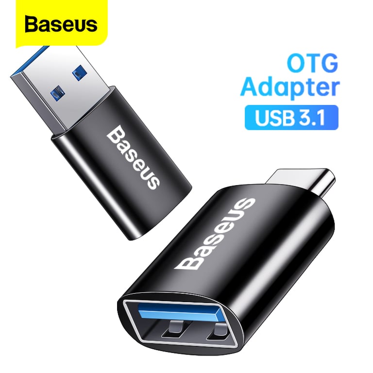 Baseus USB 3.1 OTG Adapter with 10Gbps High-Speed Data Transfer for Macbook, Xiaomi, Huawei, Samsung - Compact, Portable, and Durable Plug and Play Converter for Versatile Connectivity Options