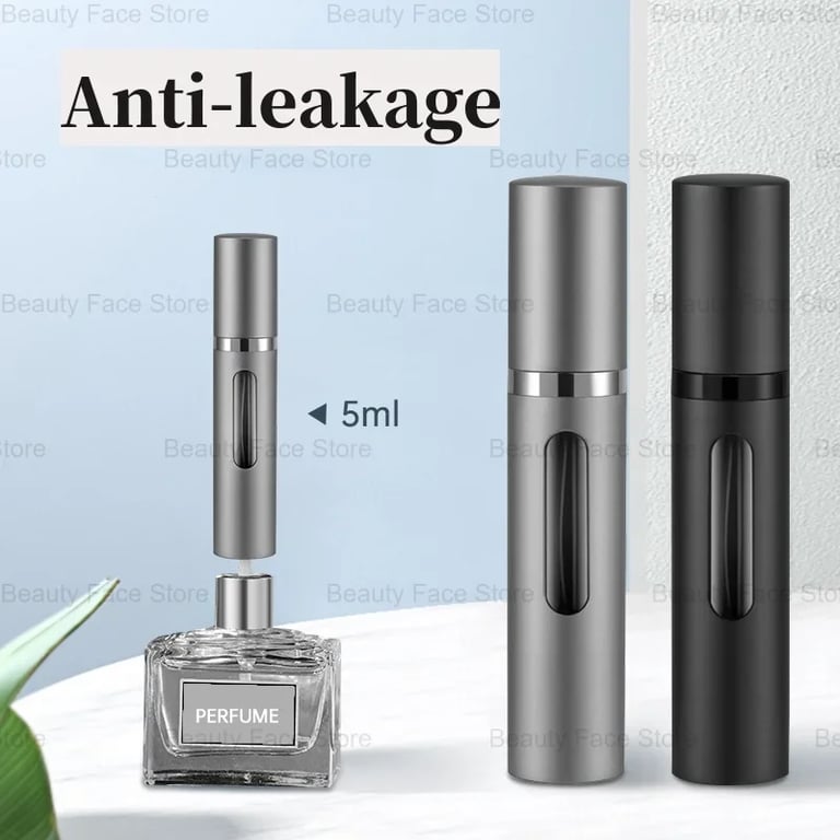 Compact and Portable 5/8ml Perfume Refill Bottle - Refillable, Leak-proof, Easy to Use, Durable Atomizer for Travel - Eco-Friendly and Cost-Effective Mini Spray Jar for On-The-Go Touch-ups and Long-lasting Scent