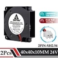 Gdstime 2Pcs 40mm 24V 3D Printer Fan with Turbo Blower for High-Speed Cooling, Dual Ball Bearings for Durability and Longevity, Compact Size for Small Spaces, Reliable Performance, Compatible Printer Accessories for Optimal Cooling Efficiency
