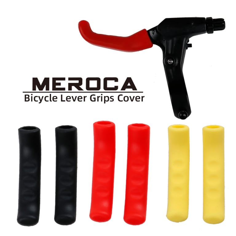 MEROCA Bike Brake Lever Grips - Protective Silicone Covers for Enhanced Grip, Easy Installation, Universal Fit, and Long-Lasting Durability - Soft Comfortable Material for Bike Brake Levers, Scratch and Wear Protection - Textured Surface for Improved Control in Wet Conditions