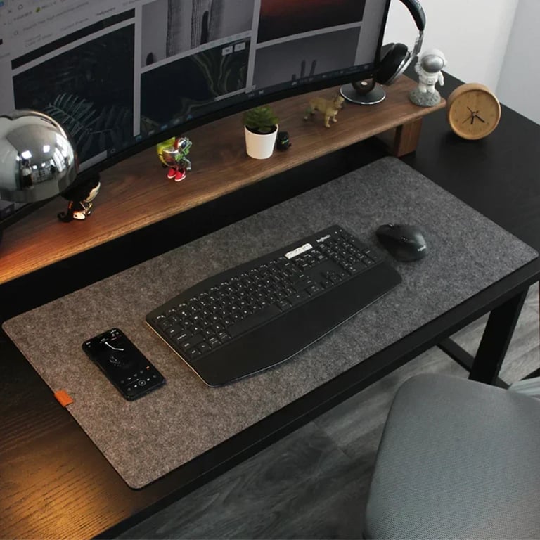 Large Wool Felt Mouse Pad and Desk Protector with Non-Slip Design - Premium Quality Keyboard Mat and Laptop Cushion for Gaming and Office Use - Durable and Comfortable Workspace Accessory for Enhanced Productivity and Performance