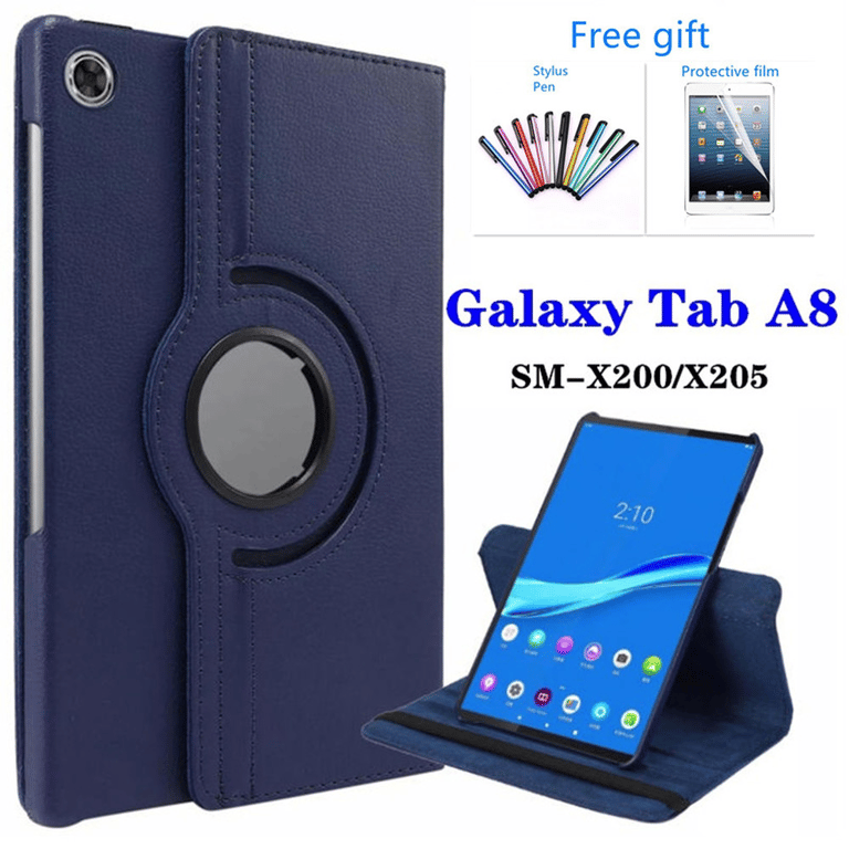 Samsung Galaxy Tab A8 2021 Case - Premium Leather Cover with 360 Degree Rotating Stand, Precision Fit for SM-X200/SM-X205, Magnetic Closure, Elegant Design - Full Protection for Scratch, Dust, Drop, Portrait, Landscape Viewing, Sleep/Wake Function, Slim Profile and Stylish Texture