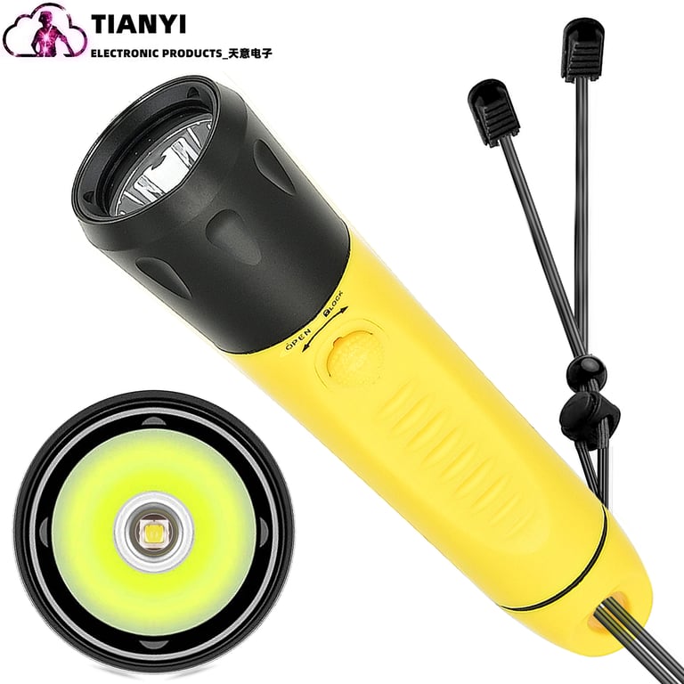 Diving Flashlight with Powerful L2 LED Light, Long Battery Life, Waterproof Design, and Adjustable Focus Settings - Ideal for Underwater Exploration and Night Diving, Lightweight and Easy to Carry, Versatile Beam Options for Detailed Inspection