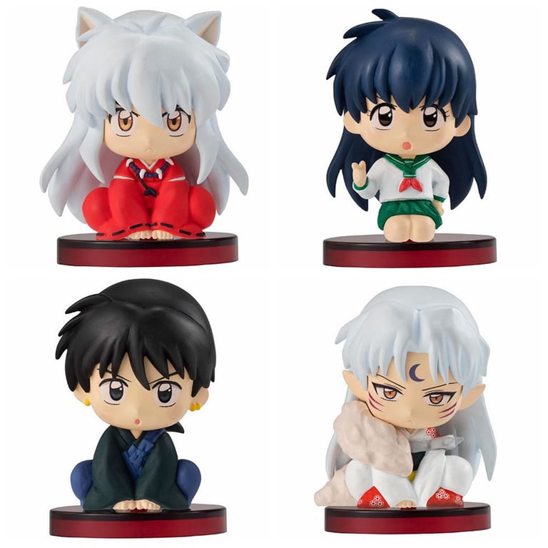 Anime INUYASHA Cute Figure Model Toys Set of 4 - High-Quality PVC Material, Adorable Design, Ideal for Collectors and Gifts - 5cm Each, Intricate Detail, Perfect for Display Shelves, Bring Anime Magic to Your Collection