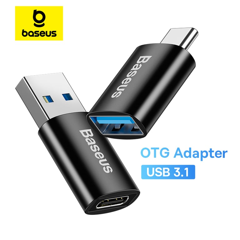 Baseus USB OTG Data Transfer Adapter for High-Speed File Sharing, Fast Charging, and Universal Compatibility with Laptops, Macbooks, Samsung Devices - Durable, Reliable, Sleek, and Compact Design for On-The-Go Use