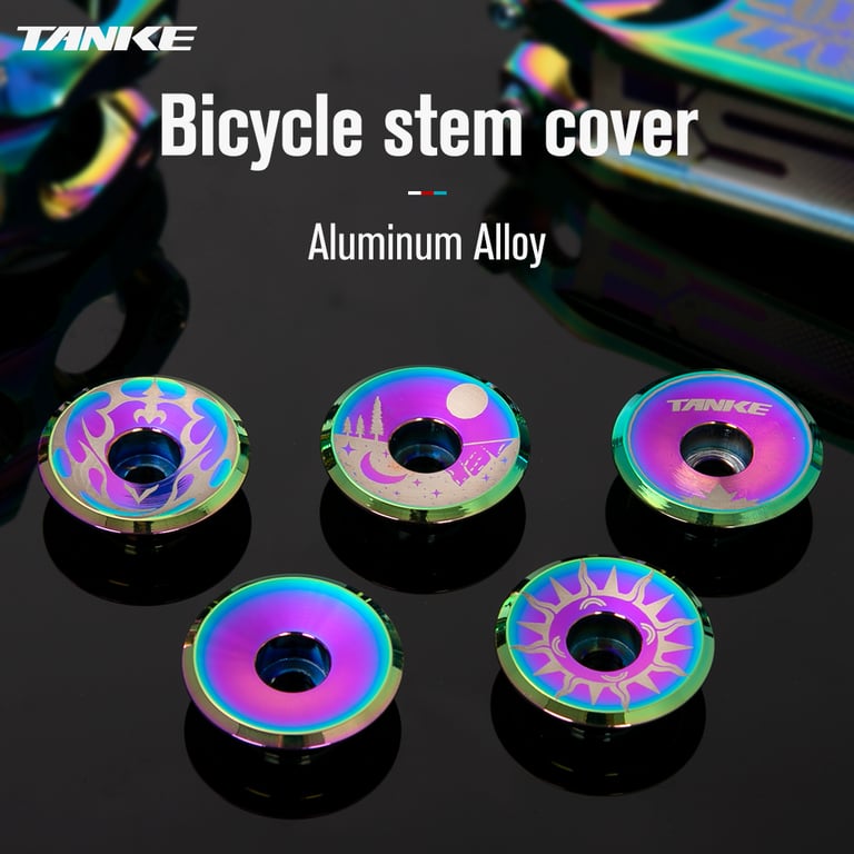 TANKE Lightweight Aluminium Alloy Bike Stem Top Cap for 28.6mm Front Fork Head Tubes - Durable Construction, Secure Fit, Sleek Design, Enhanced Performance - 5.2g, Easy Installation, Resilient Against Wear and Tear - Cycling Accessory for Improved Performance