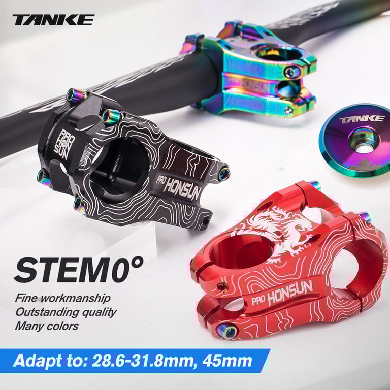 TANKE MTB Mountain Bike Stem - Lightweight Aluminum Alloy Construction for DH, AM, and XC Riding Styles - Precision CNC Machined for Enhanced Stability and Control - Optimal Size and Compatibility for Most Mountain Bikes - Sleek Black Design for Improved Performance and Style
