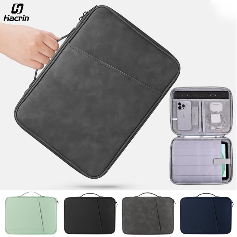 Water-Resistant Tablet Bag for Samsung Galaxy Tab S9 FE Plus A9 A8 S7 S8 Plus S6 Lite and Xiaomi 6 Redmi Pad SE - Durable Sleeve Case with Custom Fit Design, Extra Storage Pocket, Slim & Lightweight for Easy Travel - Universal Protective Pouch for Accessories and Devices