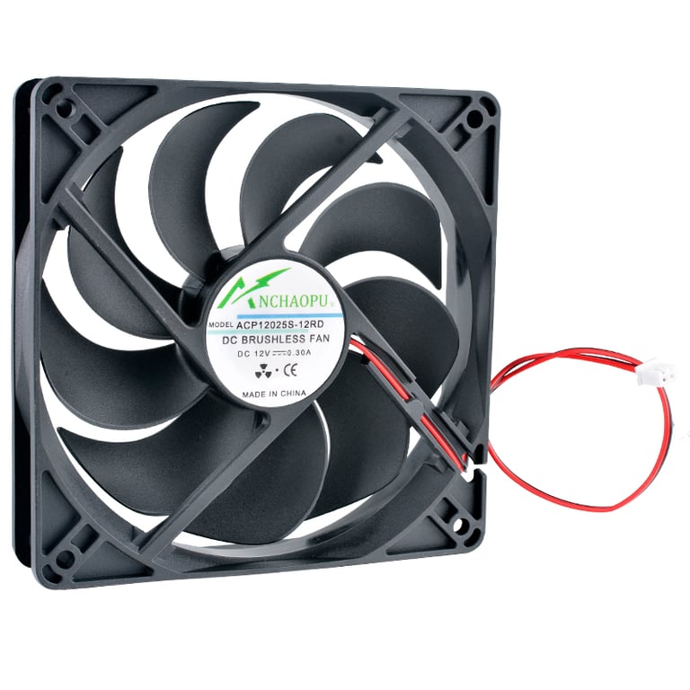 ACP12025S 12cm 120mm High-Speed Cooling Fan for Chassis Power Supply - Efficient Airflow, Compact Size, Reliable Performance, Quiet Operation, Easy Installation - Ideal for PC Cases, Offices, Bedrooms - DC12V, 2000rpm, 0.30A - Long-Lasting Cooling Solution