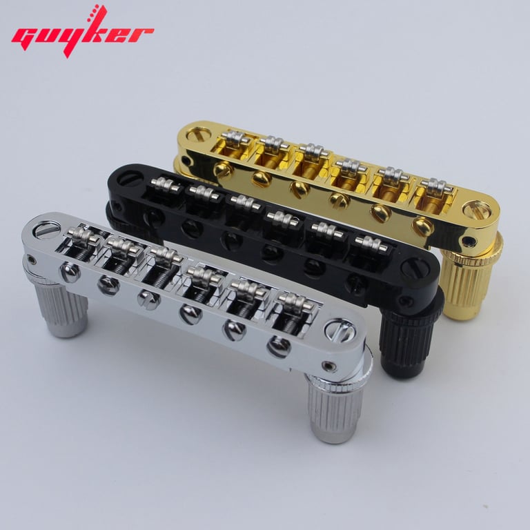Guyker Tune-O-Matic Roller Saddle Guitar Bridge for LP SG 6 String Guitars - Premium Construction for Improved Tuning Stability, Enhanced Tone and Sustain, Easy Installation, Customizable Design for Personalized Playing Experience