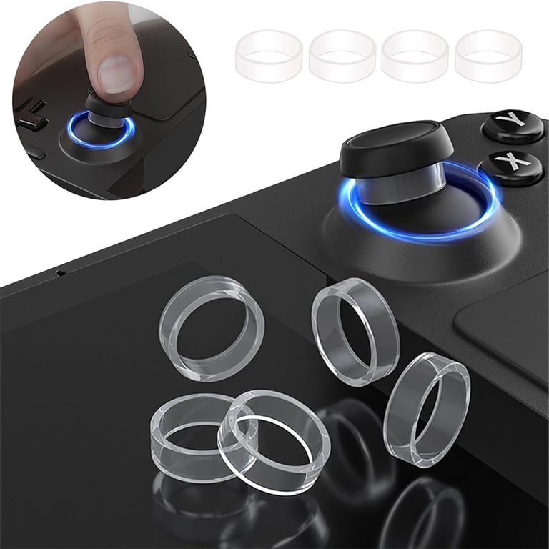 8-Piece High-Quality Silicone Elastic Protective Joystick Rubber Rings for PS5, PS4, Steam Deck, and Rog Ally Game Consoles - Durable Material, Enhanced Grip, Easy Installation - Value Pack for Secure Fit and Precise Gaming Experience