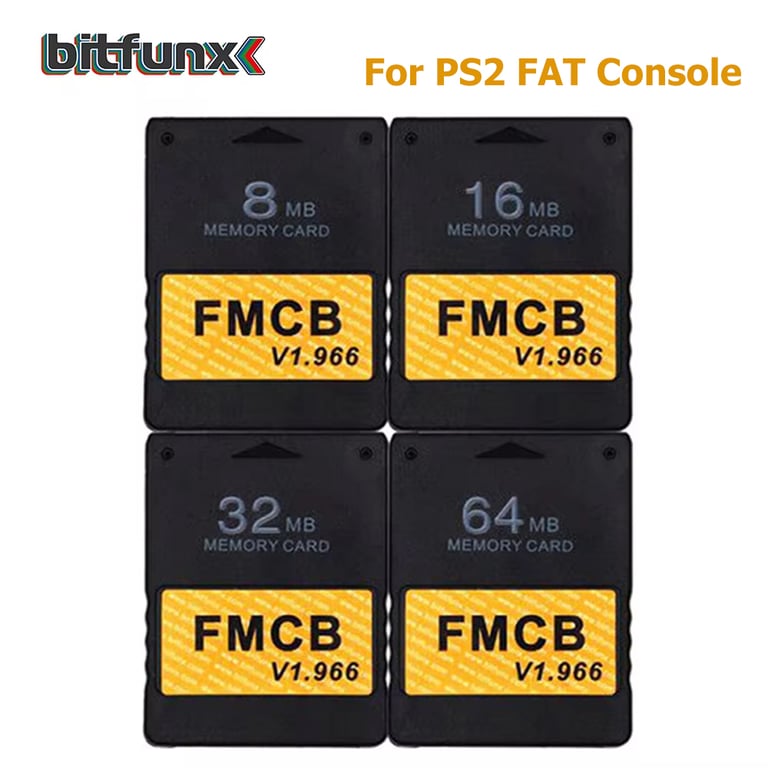 Bitfunx Free McBoot V1.966 Memory Card for PS2 Fat Console | Enhanced Gaming Experience with Preloaded Software | Easy Installation | Durable and Reliable | Wide Compatibility Range from 8MB to 64MB Capacity