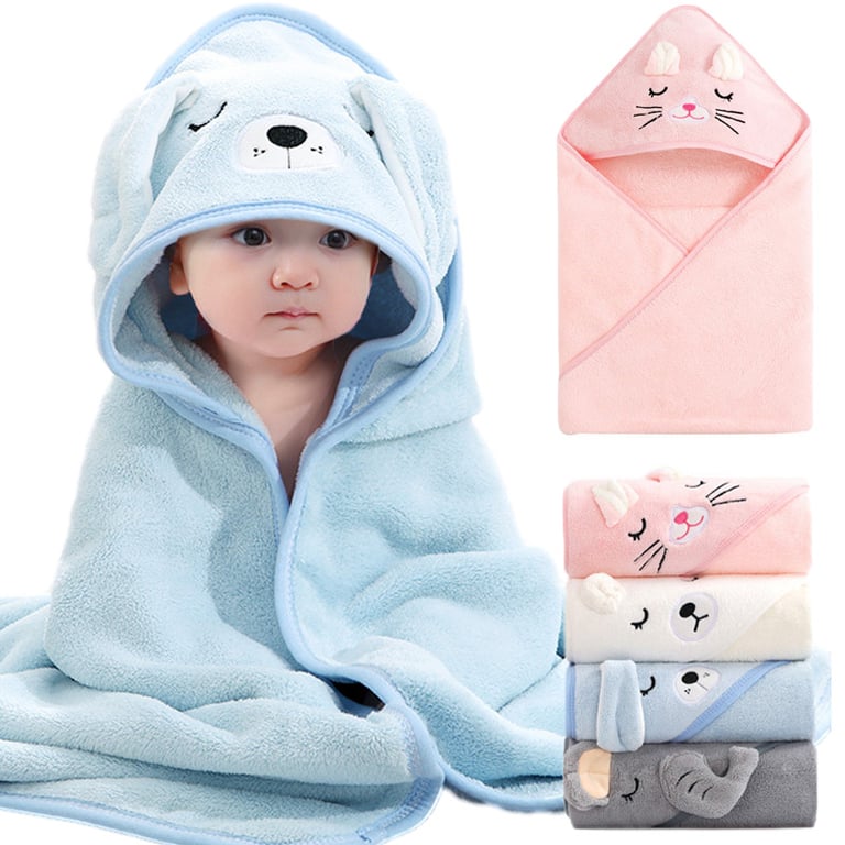 Ultra-Soft Cartoon Animal Baby Bath Towel with Adorable Hooded Design - Gender-Neutral, Multi-Functional, Perfect Size for Newborns and Toddlers - Luxurious Comfort and Warmth After Bath Time, Versatile Blanket, Bathrobe, and Swaddle Wrap - Ideal Gift for Baby Showers and Birthdays