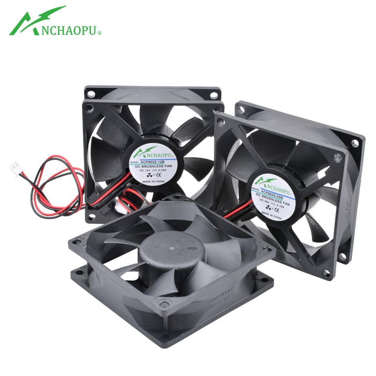 ACP8025 8cm Compact Size Cooling Fan with Wide Voltage Range for Chassis and Inverter - Efficient 2-Pin Connector Fan for Quiet Operation and Durable Construction