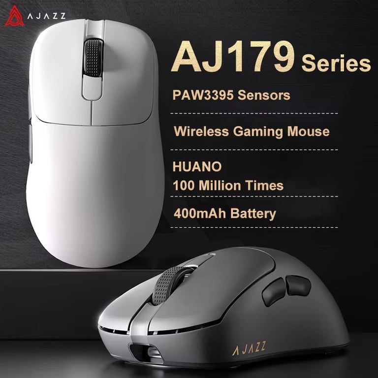 AJAZZ AJ179 PRO PAW3395 Wireless Gaming Mouse with RGB Charging Base - 26000DPI Sensor, Lightweight Ergonomic Design, Customizable Buttons - High-Performance Mouse for PC Gamers and Laptop Users