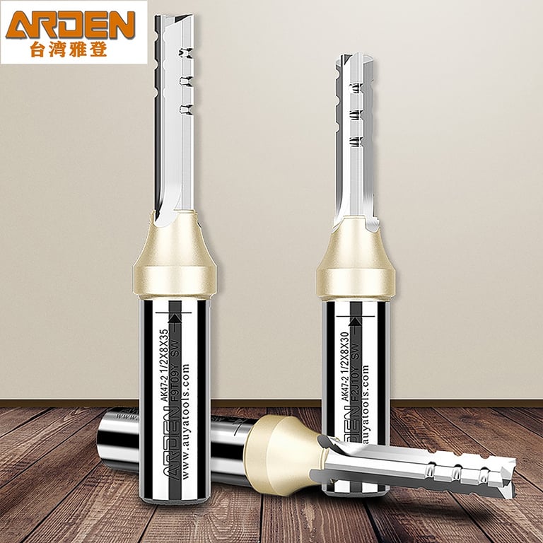 Arden 3 Flutes TCT Straight Router Bit - Premium Carbide Cutter for Woodworking, MDF, and Particle Board - Professional Grade 3-Blade Cutting Design for Precision and Durability - Ideal for CNC Milling Operations and Creating Intricate Designs and Profiles