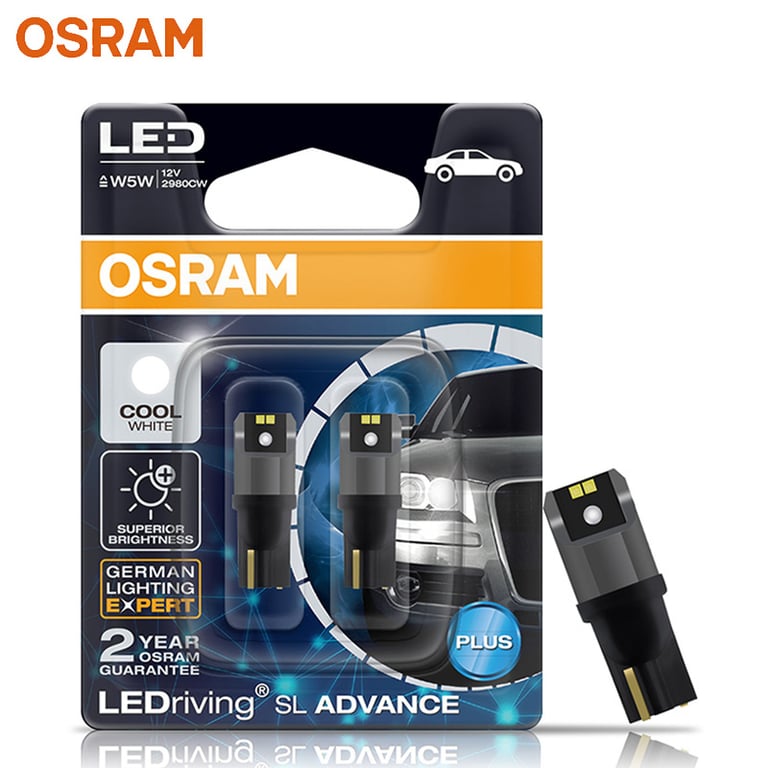 OSRAM LED T10 Bulbs 6000K White Light for Car Interior - Easy Installation, Enhanced Visibility, Sleek Design - 194 LEDriving SL Advance Bulbs - Complete Set for Reading Lights, Door Lamps - Long-Lasting, Energy-Efficient, High-Quality Lighting Solution