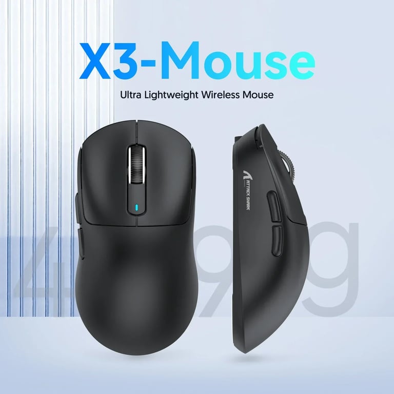 Lightweight X3 Bluetooth Mouse with Advanced PixArt PAW3395 Sensor, 26000dpi Sensitivity, Tri-Mode Connection, 650IPS Tracking Speed, Customizable Macros - Ideal for Gaming and Productivity Tasks