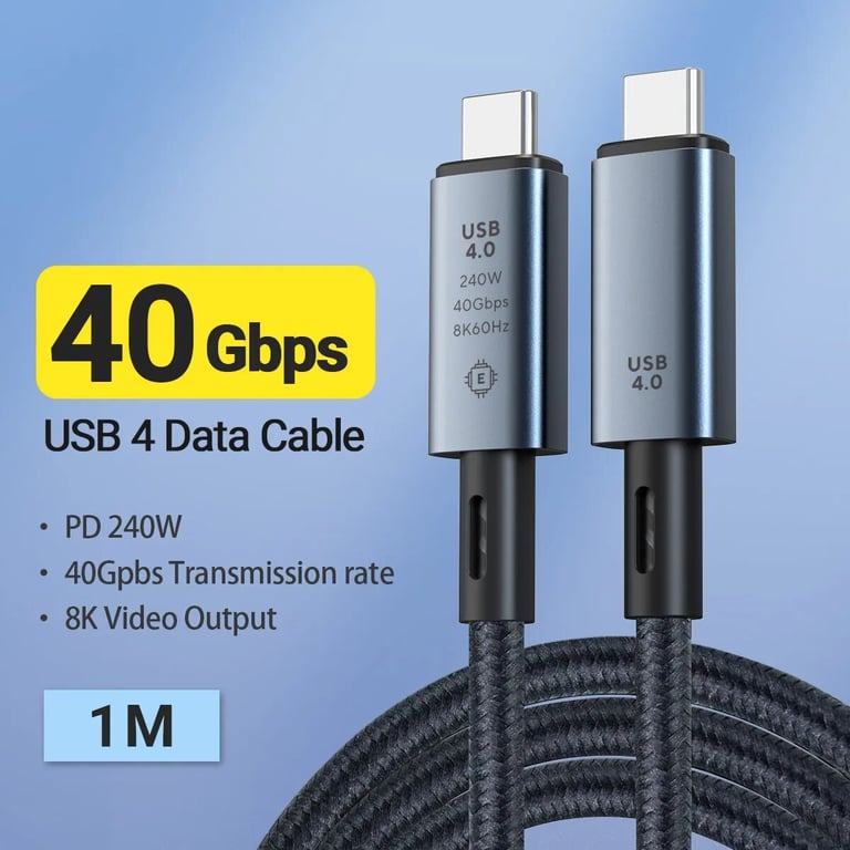 240W USB C to USB C Fast Charging Cable with 40Gbps Data Transfer, 8K Video Output, Braided Design - Compatible with iPhone 15Pro/Max, Samsung Galaxy S22/23 - Safe and Reliable Charging Experience