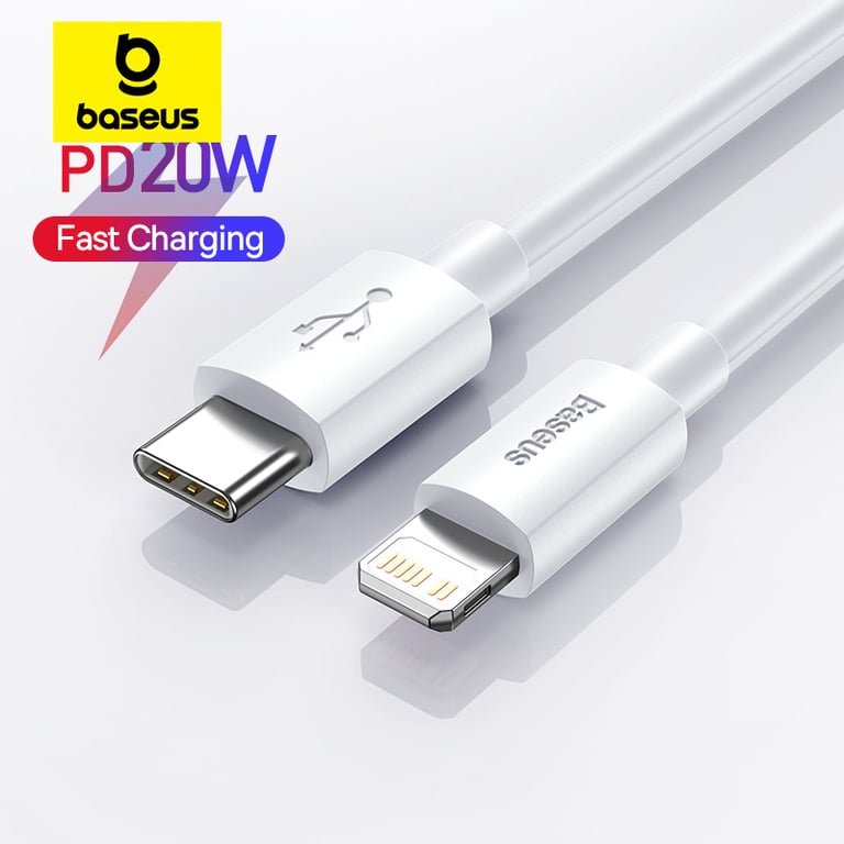 Baseus USB Type C PD 20W Cable for Apple Devices - Fast Charging, Durable, Tangle-Free, Various Length and Color Options