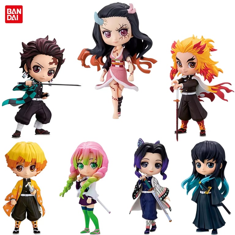Demon Slayer PVC Figures Set of 6 - Nezuko, Tanjirou, Zenitsu, Inosuke, Kyoujurou, Giyuu - 15cm Anime Qposket Model Toys - Adorable Kawaii Design - Perfect Gift for Children - Collectible Set for Fans - Premium PVC Material - Durable and Detailed - Ideal for Display and Play