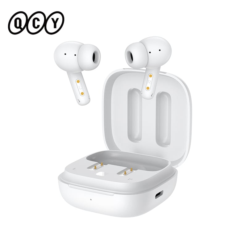 QCY T13 ANC Earphone with Bluetooth 5.3, -28dB Noise Cancellation, Fast Charge, Low Latency, Ergonomic Design, Touch Controls - Wireless Headphone for Immersive Sound, Lag-Free Audio, Comfort Fit, Easy Connectivity