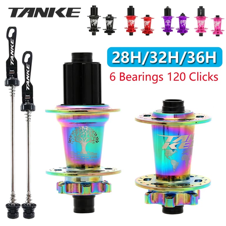 TANKE 120 Click Hub - High-Quality 6-Bearing MTB Mountain Bike Hub for 8-12 Speed Drivetrains, Front and Rear Options, 28/32/36 Hole Configurations, Disc Brake Ready, Precision Crafted for Durability and Smooth Operation on Trails