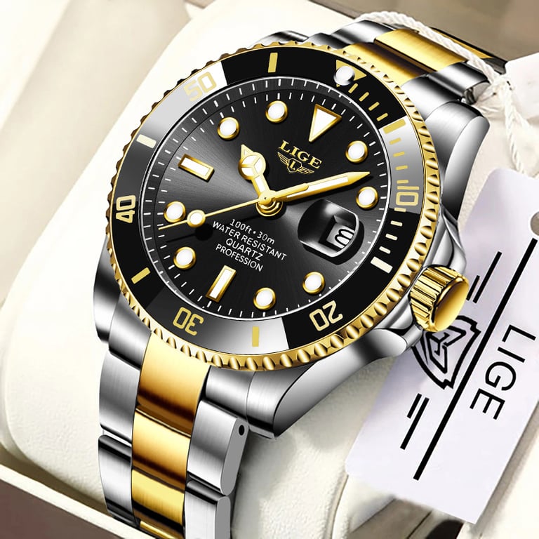 LIGE Top Brand Luxury Diver Watch for Men - Fashionable, Waterproof, Date Clock, Quartz Movement, Relogio Masculino Design - Exquisite Timepiece with Superior Quality Materials - Stylish Accessory for Any Occasion