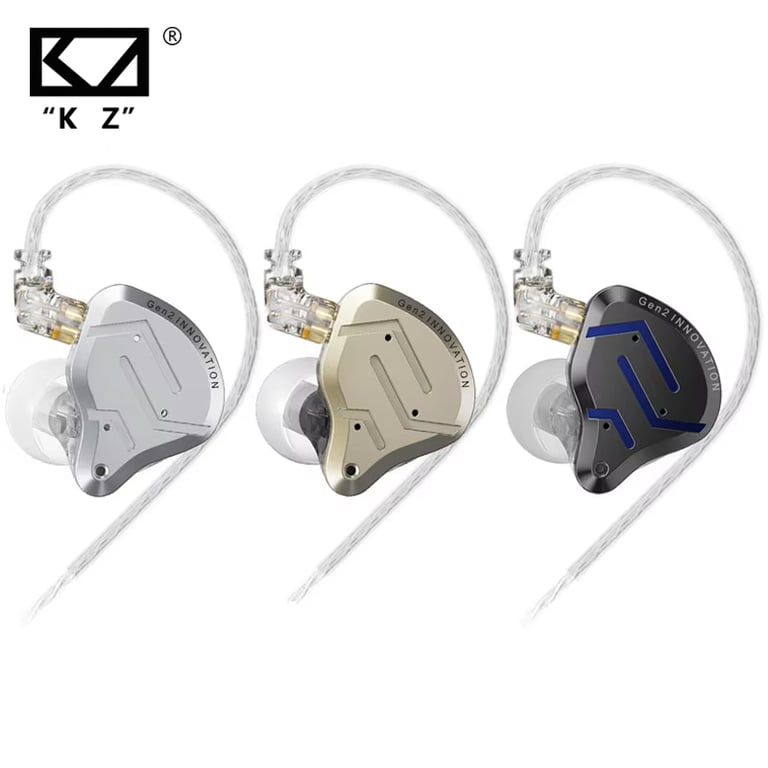 KZ ZSN Pro 2 Hybrid Drive Metal Construction Earphones with Noise Cancelling Technology and Multi-functional Usage - High-Fidelity Sound, Enhanced Bass, Clear Vocals, Comfortable Fit, Durable Metal Housing, Reduces Resonance, Blocks Ambient Noise, Built-in Mic, In-line Remote Control for Calls and Music Control