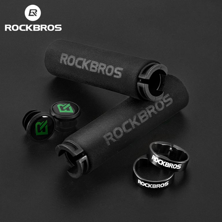 ROCKBROS Cycling Grips - Durable Anti-Skid Silicone Sponge Handlebar Grips for MTB and Road Bikes, Lightweight Shockproof Design, Easy to Install, Comfortable Grip, Reduce Hand Fatigue, Enhanced Riding Experience