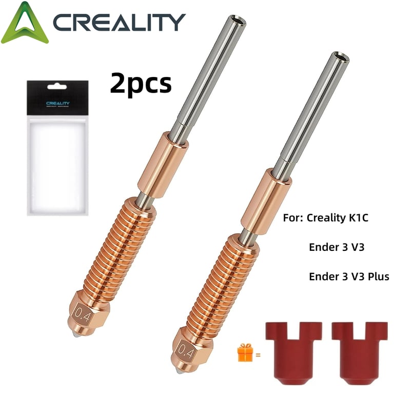 Precision Engineered 2PCS K1C Nozzle for Creality 3D Printers - Quick-Swap Design, Durable Construction, Precise Printing Results - Compatible with Ender 3 V3, V3 Plus, K1C - High-Quality Nozzle for Optimal Performance and Consistent Prints
