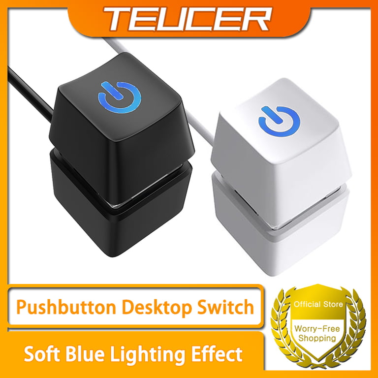 Computer Desktop Switch with 1.8m Extension Cable and Blue LED Indicator for Easy Power Control and Stylish Desktop Setup - Easy Installation and Durable Construction for Versatile Compatibility with PC Motherboard External Start Power Button Design