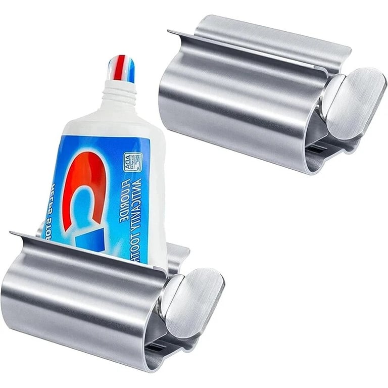 Stainless Steel Rotate Dispenser Toothpaste Squeezer - High-Quality Bathroom Accessory for Efficient Product Extraction - Durable Ergonomic Design for Ointments, Cosmetics, and More - Compact and Portable Tool for Home and Travel Use