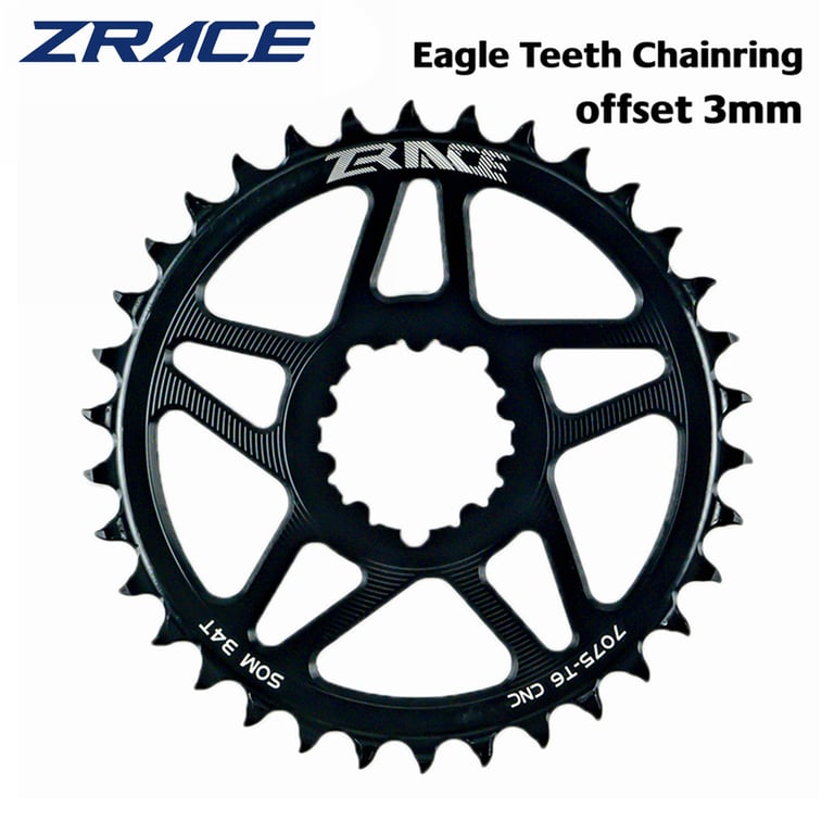 ZRACE 10s 11s 12s Chainrings - 7075AL CNC Aluminum, Eagle Tooth Design, 3mm Offset, Direct Mount Compatibility - MTB Performance Gear for Smooth Shifting and Enhanced Pedaling Efficiency on Trails