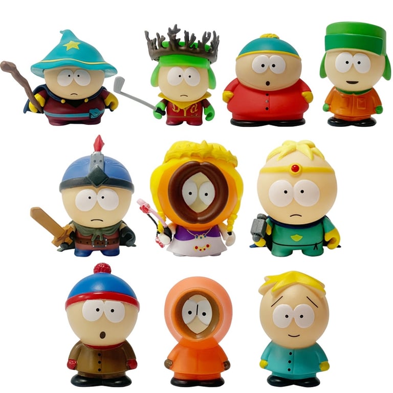 High-Quality PVC South Park Anime Figures Set of 5 - Kenny McCormick and Stan Marsh Ornaments for American Band Fans - Cute and Lovely Dolls Perfect for Home or Office Decor - Durable and Long-Lasting Collectibles - Ideal Gift for South Park Enthusiasts