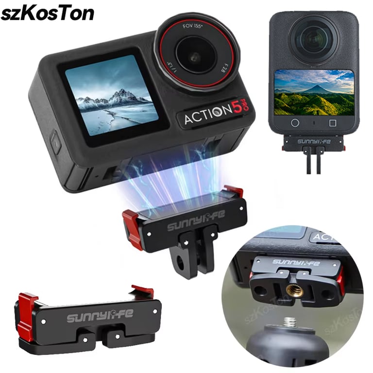 DJI Osmo Action 5 Pro & OSMO 360 Magnetic Adapter with Quick-Release Plate for Secure Mounting and Versatile Shooting Angles - Durable and Reliable Camera Attachment for Enhanced Compatibility and Creative Potential