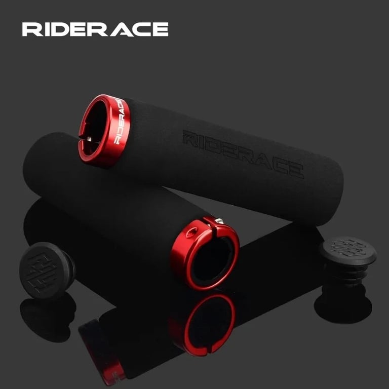 RIDERACE Soft Sponge Bicycle Handlebar Grips with Anti-Skid Design and Shock-Absorbing Properties - Comfortable, Durable, and Stylish MTB Mountain Bike Grips for Enhanced Control and Safety, Easy Installation and Sweat Absorption - Ergonomic Design for Long-Distance Riding