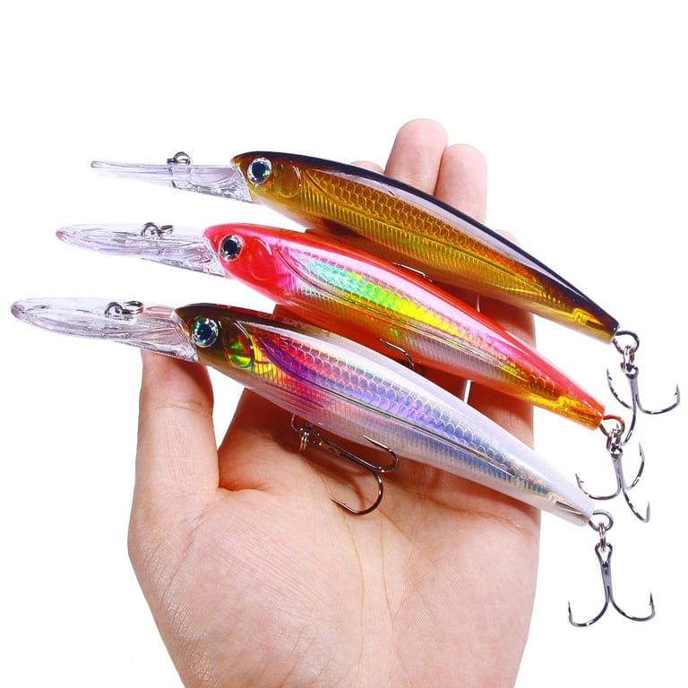 Hengjia 1pcs 17cm 30g Deep Diving Large Minnow Lure - Realistic Design for Sea Bass, Pike, and Perch - Durable Construction for Saltwater and Freshwater Fishing - Versatile Crankbait for Rivers, Lakes, and Open Sea - Essential Fishing Tackle with Lifelike Appearance and Deep Diving Action