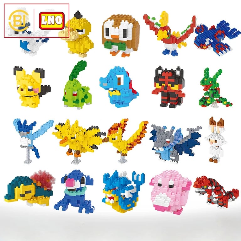 Pokemon Mini Building Block Set - DIY Collectible Dolls Toys for Kids - ABS Plastic Anime Assemble Action Figures - Pikachu, Charizard, Eevee, Mewtwo - Safe and Durable - Creative Gift for Pokemon Fans - Fine Motor Skills Development - Endless Building Fun