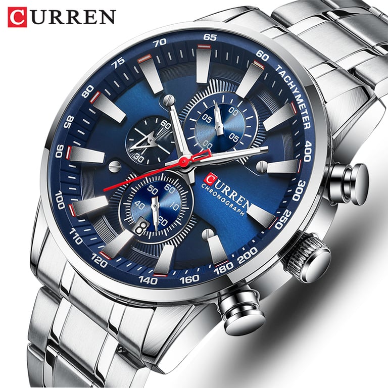CURREN Quartz Men’s Watch - Luxury Design, Precision Timekeeping, Waterproof, Date Display, Relogio Masculino - Sophisticated and Stylish Timepiece for Men, Accurate Chronograph Function, Durable Construction, Masculine Design, Perfect for Everyday and Outdoor Wear