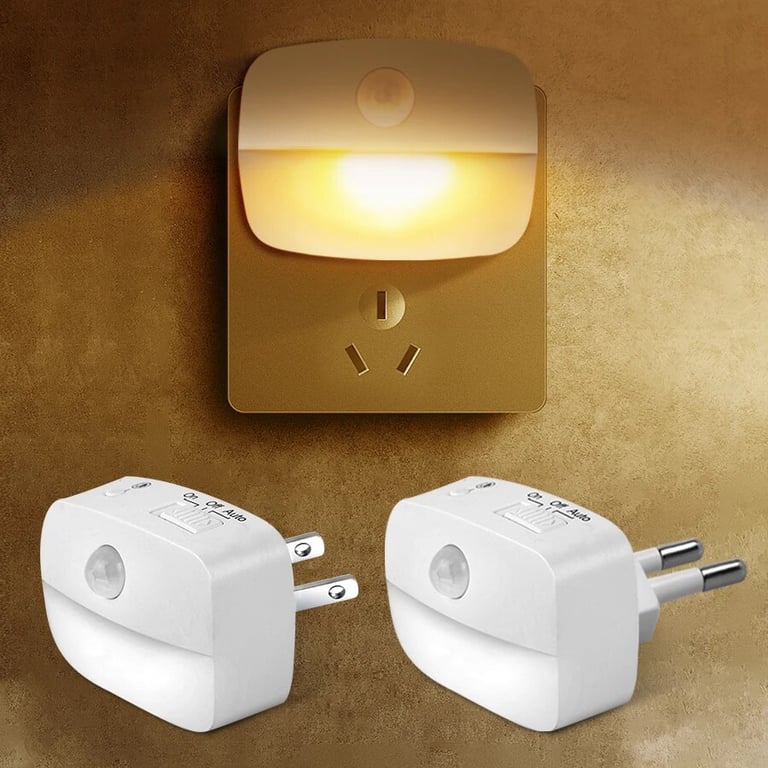 Motion Sensor LED Night Light with EU and US Plug Options, Wireless Soft Illumination for Children's Rooms and Bedside Tables, Easy Installation, Cordless Motion Activated Lamp for Safe and Soothing Ambiance