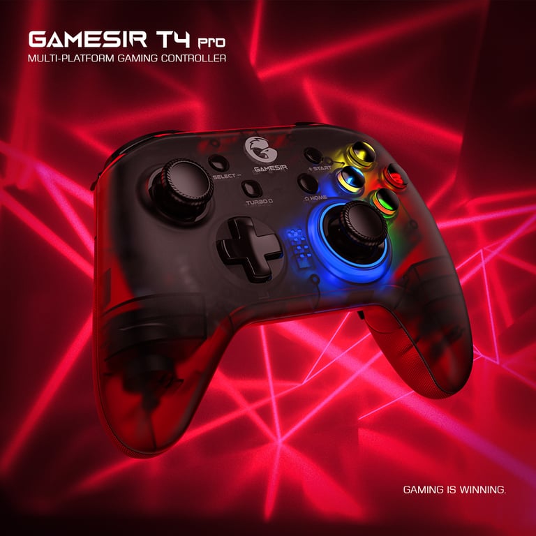 GameSir T4 Pro Wireless Gamepad with 2.4G Technology, 6-Axis Gyro, Customizable Buttons, Turbo Function, and Long Battery Life - Bluetooth Controller for Nintendo Switch, Android, iPhone, PC - Dual Vibration Motors, Ergonomic Design for Comfortable Gaming Experience